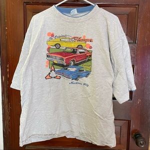 grey car mackinaw city t-shirt